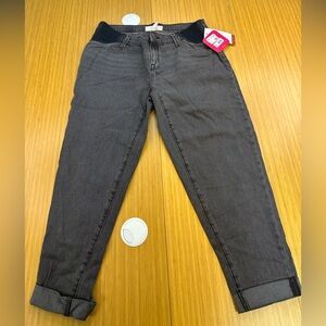 NWT Isabel Maternity Womens Sz 4 Boyfriend Power Stretch Jeans Gray/Black New